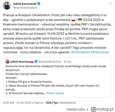 tombeczka - Informacja Jakuba Karnowskiego, byłego prezesa PKP na temat prób zorganiz...