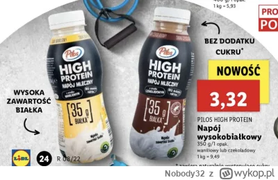 Nobody32 - Jeden z lepszych produktów. 35g białka i 225kcal czyli jakieś 62% kcal z b...