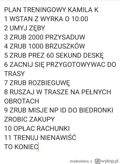 maikeleleq - Zamierzam ten plan wdrożyć od jutra w życie trzymajcie za mnie kciuki