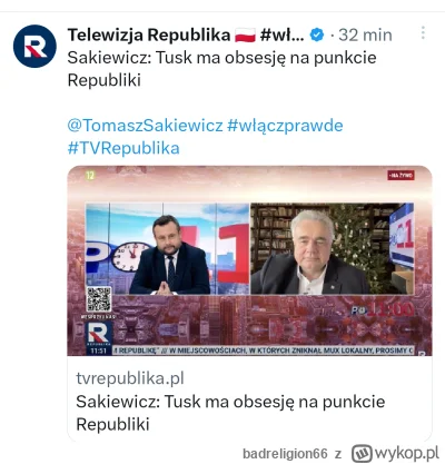 badreligion66 - #polityka I mówi to gość w którego telewizji nazwisko Tusk to jakieś ...