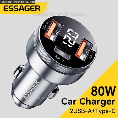 n____S - ❗ Essager 80W Car Charger
〽️ Cena: 5.55 USD (dotąd najniższa w historii: 5.8...