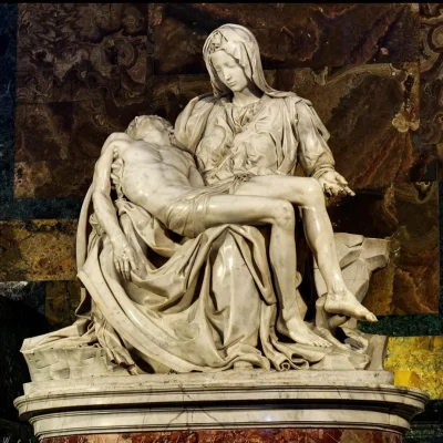 Loskamilos1 - Pieta, jedna z najsłynniejszych rzeźb stworzonych przez Michała Anioła....