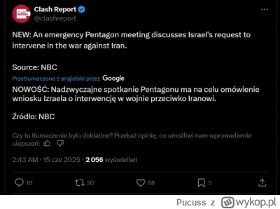 Pucuss - Powoli zaczyna się konkretna akcja
#izrael #iran #wojna #usa