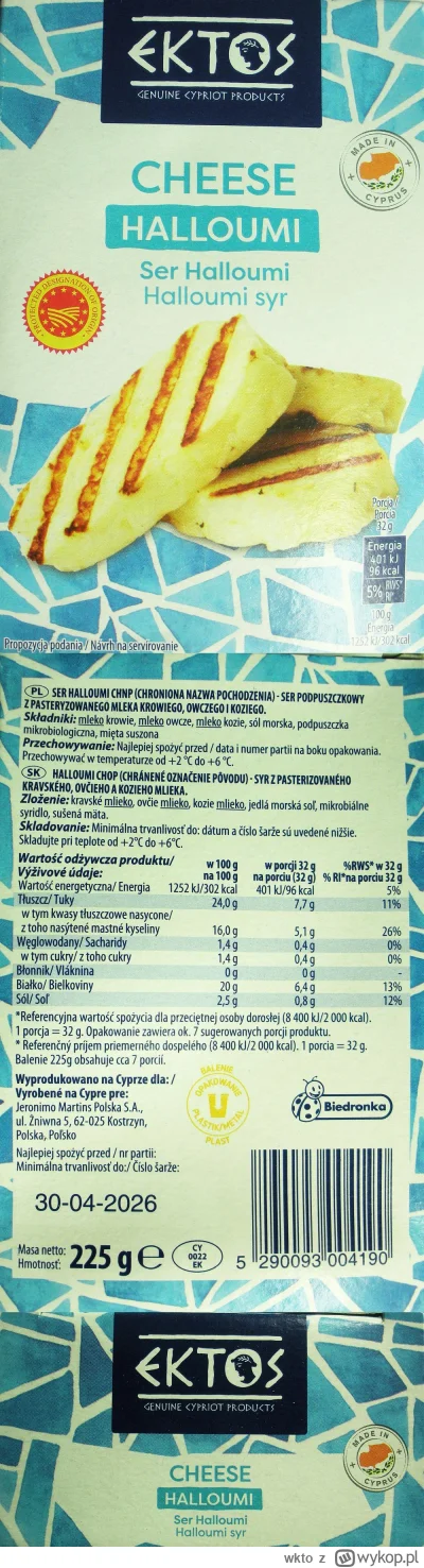 wkto - #listaproduktow
#serhalloumi #serkawalek 24% Ektos Genuine Cypriot Products #b...