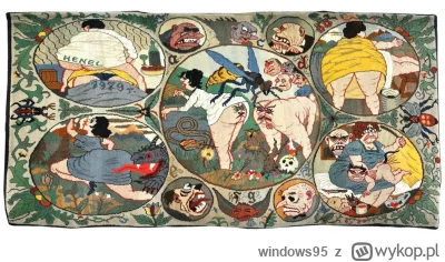 windows95 - Marian Henel (zwany Lubieżnikiem z Branic) - "Medaliony", (haft, 260 x 50...