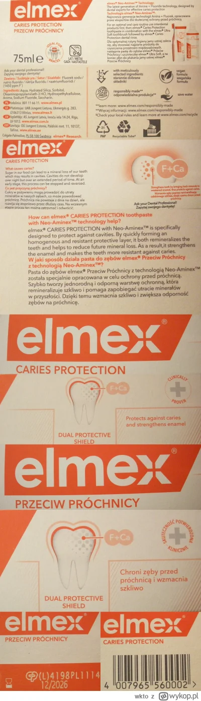 wkto - #listaproduktow
#pastadozebow elmex przeciw próchnicy #elmex
aktualny skład or...