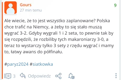 Gours - Pamiętacie co napisałem? Już wszystko jest rozrysowane. Autostrada do półfina...