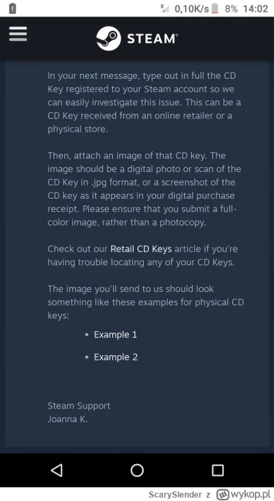ScarySlender - Te #$&@# ze steama chcą żebym im podał jakiś kod, tylko że nie wiem sk...
