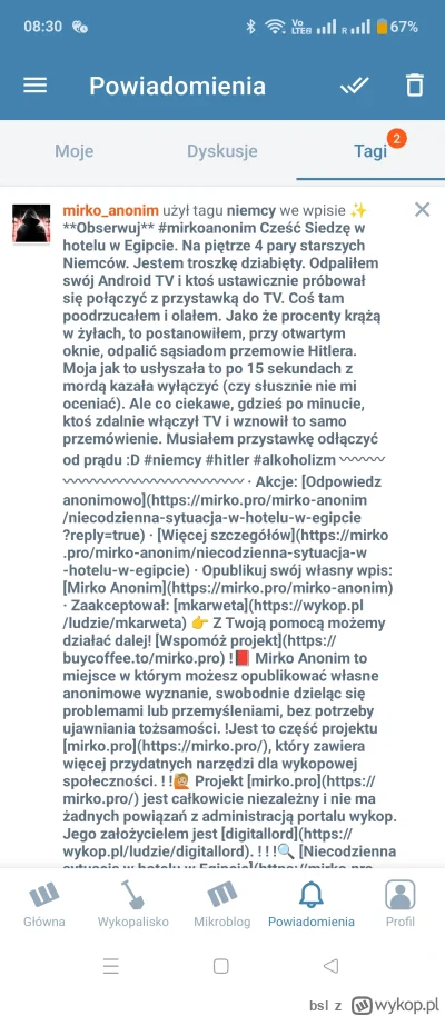 bsl - Hey #wykop też macie tak.e aplikacji mobilnej ?
Naprawicie aplikacje !