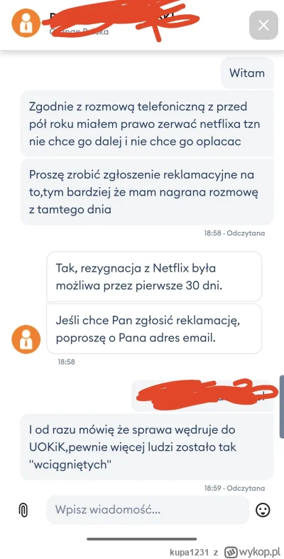 kupa1231 - #zalesie #orange #internet #bekazpodludzi

Cześć,

Pół roku temu brałem um...