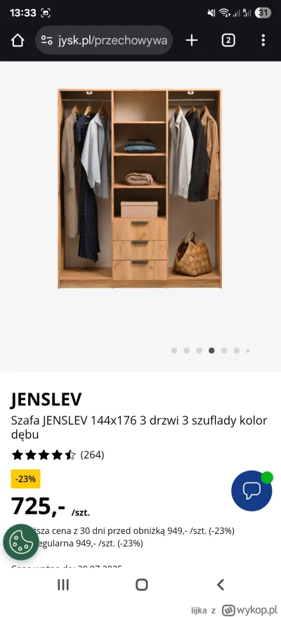 lijka - Hejo, poszukuje szafy, która bedzie mieć dużo miejsca na wieszaki. Bedzie sta...