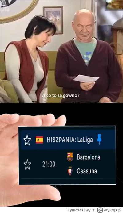 Tymczas0wy - Łooo, nie spodziewałem się meczu w La Lipa dzisiaj.

#mecz #bekazbarcy #...