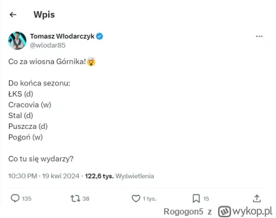 Rogogon5 - #mecz #ekstraklasa Coś za łatwy ten terminarz, czyli nie będzie nawet puch...