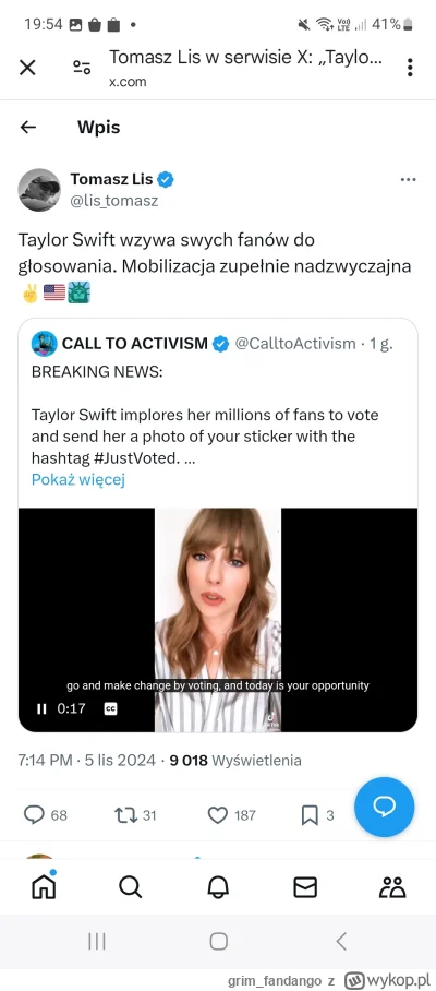 grim_fandango - Chcę żeby Trump wygrał tylko po to, żeby Tomo Lis dostał 5 udaru.
#us...