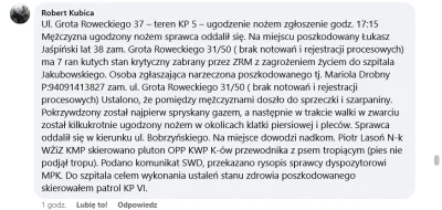 Knamga - Jakiś policjant udostępnia policyjną notatkę z związku z tym nożownikiem, cz...
