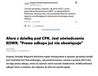 janeknocny - >Nie mogą jej sprzedać nikomu innemu przez 5 lat bez zgody KOWRu.

@toma...