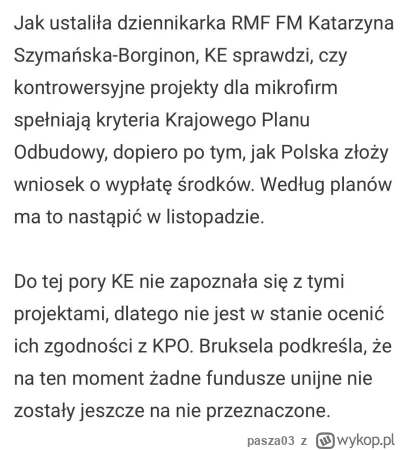 pasza03 - Rząd nie złożył jeszcze wniosku o wypłatę środków do Komisji Europejskiej. ...