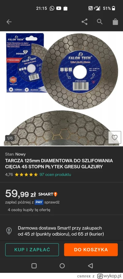 csmrex - @JanuszekzKoluszek używałem tej oraz potem szlifowałem jeszcze padami polers...