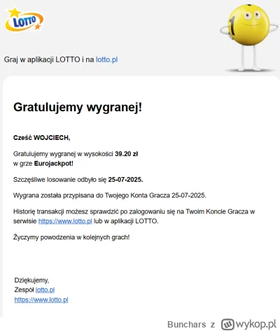 Bunchars - @CloudNine: w tamtym tygodniu grałem jak była kumulacja w Eurojackpot, wst...
