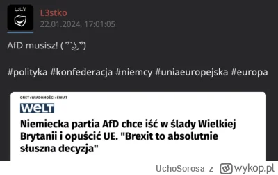 UchoSorosa - >@Kempes: Przecież nie bez powodu Konfiarze tak kibicują AFD, ciągnie on...