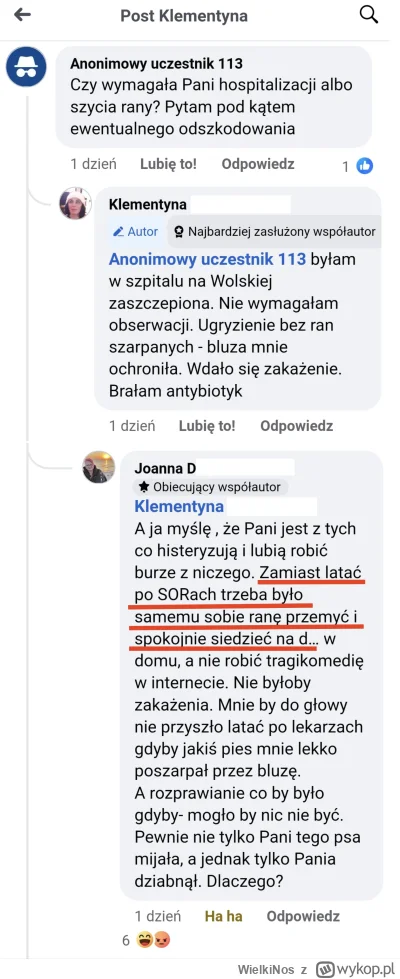 WielkiNos - @o__0 tutaj też kobietę pies pogryzł, zaszczepiony. Jak się potem okazało...