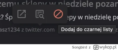 Songbird - Co za skończony idiota dał tu opcję dodania domeny do czarnej listy bez mo...