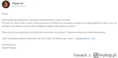 TomdeX - Eh, #wykop, teraz #pepper, nie ma to jak stara, dobra #cenzura
Przynajmniej ...