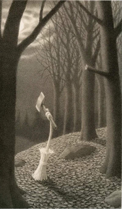 GARN - #sztuka #art #ilustracja autor: Chris Van Allsburg, ("The Widow's Broom", 1992...