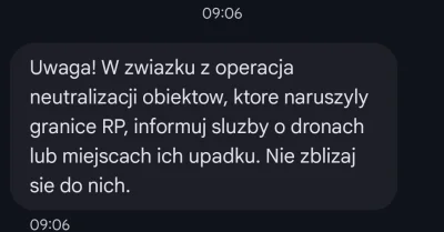 Kagernak - Jest 9:05 i przyszedł mi ten alert RCB. Dowództwo wojska przekazało o 8 ze...
