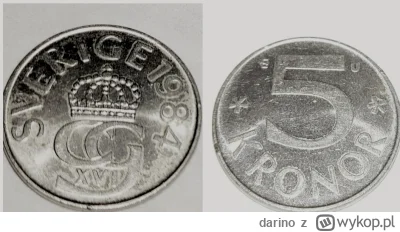 darino - 5 koron 1984r

#numizmatyka #monety #szwecja