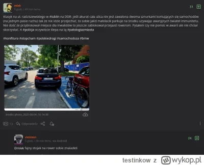 testinkow - @mlek, ale nie usuwaj wpisu w którym przyczepiłeś się do kierowcy za złe ...