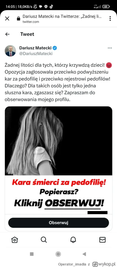 Operatorimadla - @Operatorimadla kara śmierci? Jak najbardziej.