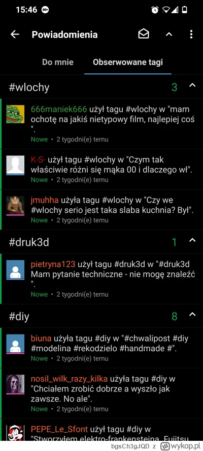 bgsCh3gJQD - @wykop Brakuje mi pogrupowanych powiadomień z tagów. Tak jak to było apc...