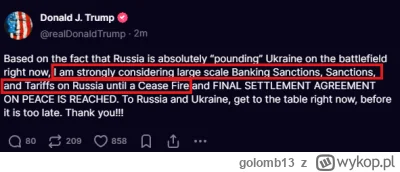 golomb13 - #gielda 

Pmaranczowy mowi zeby zresetowac relacje z ruskimi wczoraj, rynk...