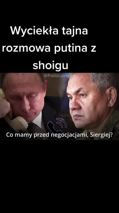 chwilowypaczelok - ŁAMANIE!
Rozmowa Putina z Szojgu.
UWAGA MOCNE 
#WOJNA #ROSJA #UKRA...