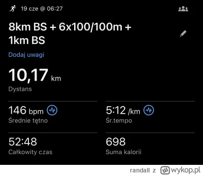 randall - 26 177,98 - 10,17 = 26 167,81

Już po powrocie do domu. Start o 6:27. Na ta...