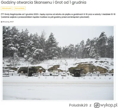 Poludnik20 - Groty Nagórzyckie w Tomaszowie można zwiedzać również zimą. A zewsząd bl...