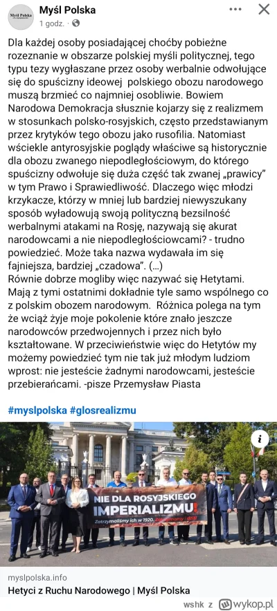wshk - Bo bycie narodowcem polega na wchodzrniu do ruskiej d--y, jak nie wchodzisz do...