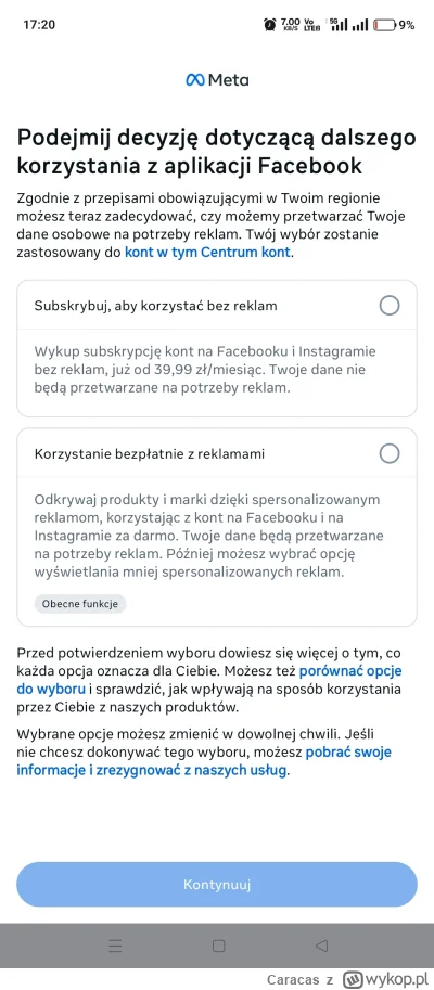 Caracas - I stało się Facebook od dziś oficjalne posiada wersję pro - 39 PLN miesięcz...