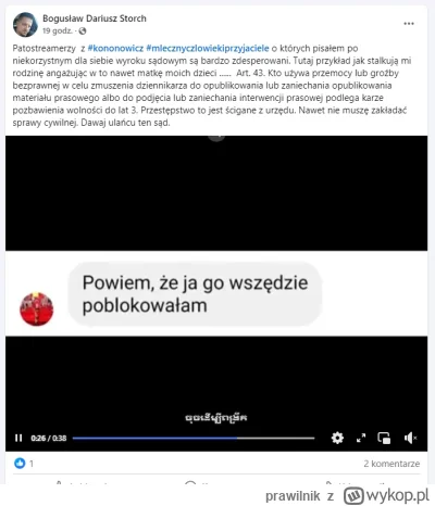 prawilnik - Sławomir nie odpuszcza. Ewidentnie pójdzie siedzieć za stalking - Kacper ...