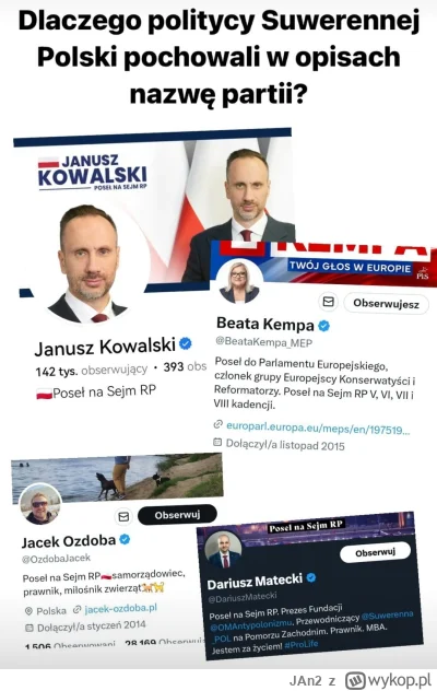 JAn2 - Czemu posłowie Suwerennej Polski usunęli info z jakiej partii pochodzą?

#neur...