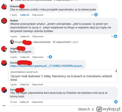 blunch - I komentarze pod postami na jego wall'u.