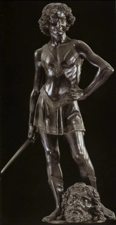 Loskamilos1 - Statua Dawida z widoczną obok jego nóg głową Goliata, dzieło Andrei del...