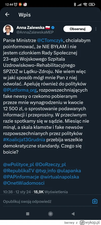 barney - xD
Odwołali jakąś kobitę bo nazywała się tak samo jak Anna Zalewska ( ͡° ͜ʖ ...