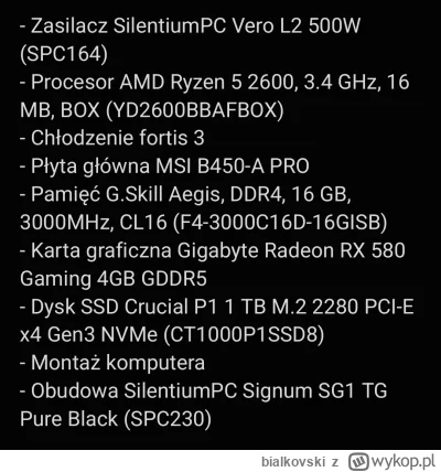 bialkovski - Zamierzam dokonać upgrade tego sprzętu. Czy zasilacz uciągnie zmianę na ...