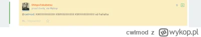 cwlmod - Ojej, nasz lokalny pisowiec @ShinpuTokubetsu doznał chyba udaru mózgu ( ͡° ͜...