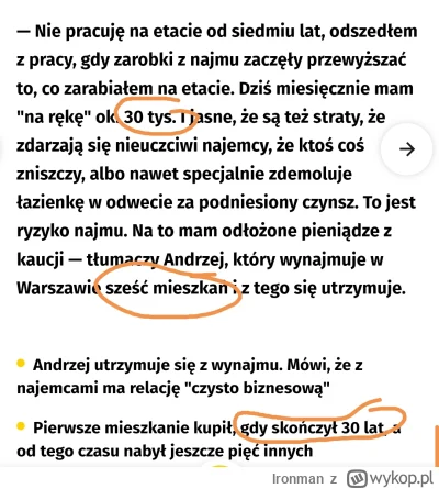 lronman - Liczę i nie potrafię obliczyć... 30k netto z 6 mieszkań. Czy wy w tej #wars...