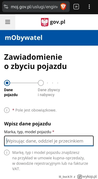lil_buck3t - #sprzedazauta 
Mam pytanie odnośnie zgłoszenia sprzedaży pojazdu. Otóż s...