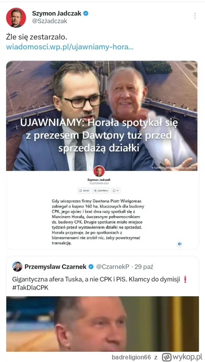 badreligion66 - #polityka Jakby ktoś zapomniał o CPK to Jadczak dzisiaj przypomina co...