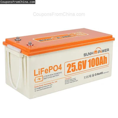 n____S - ❗ SUNHOOPOWER 24V 100Ah LiFePO4 Battery 2560Wh 100A [EU]
〽️ Cena: 512.16 USD...